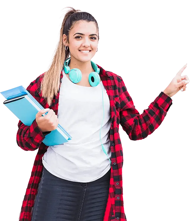 Estudante com auscultadores